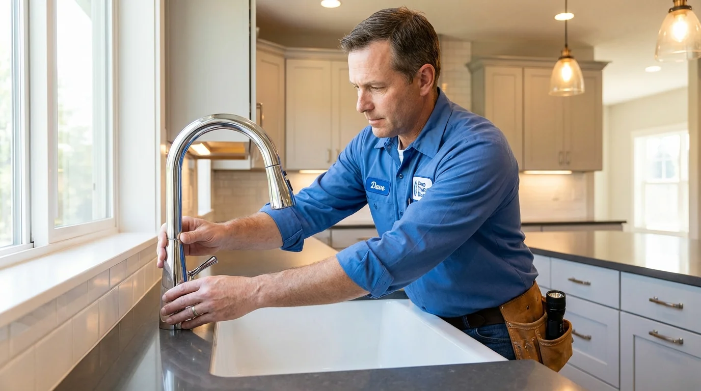 Kitchen faucet installation by Johns Plumbing LLC in Emporia